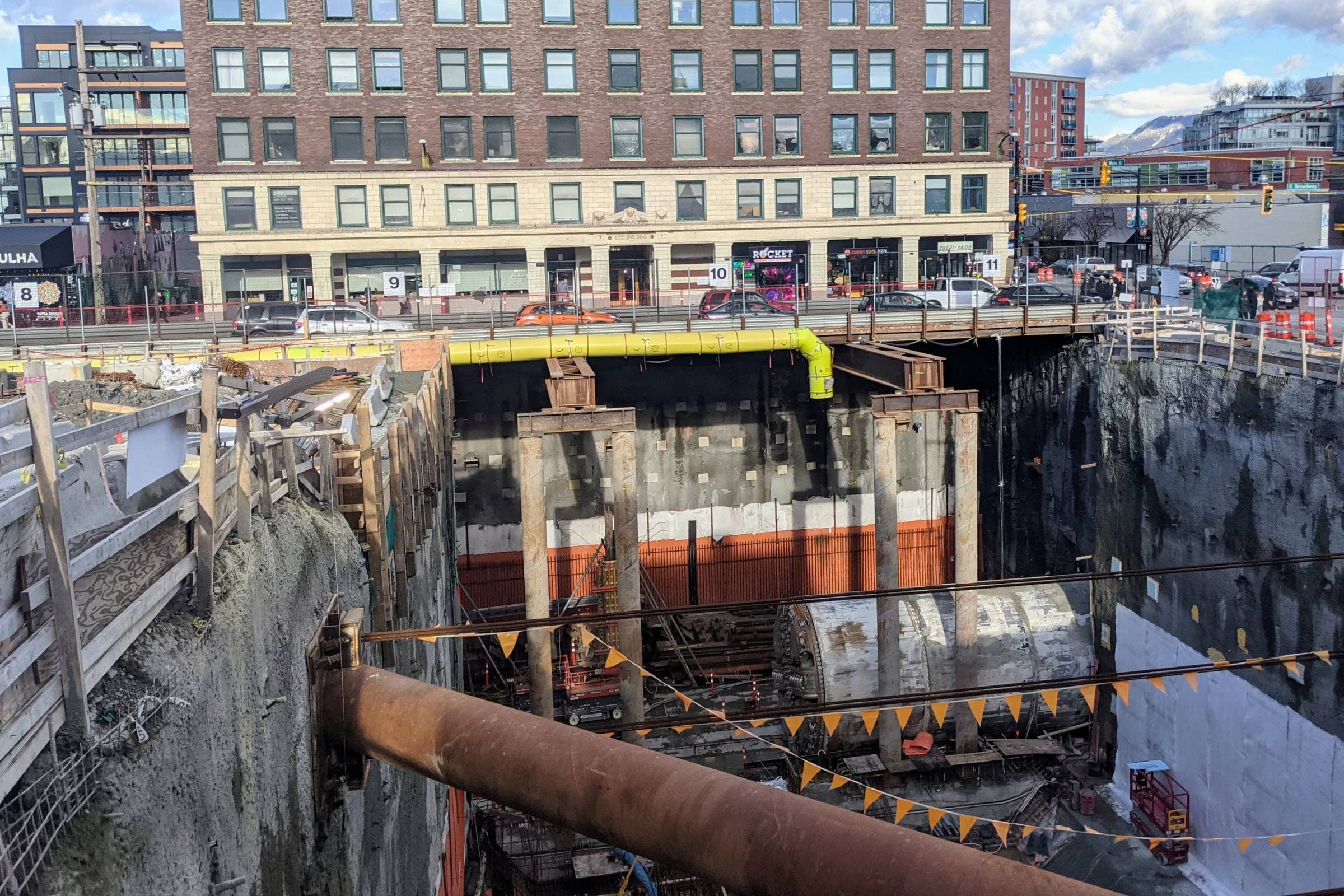Construction excavation, Mount Pleasant, Vancouver
