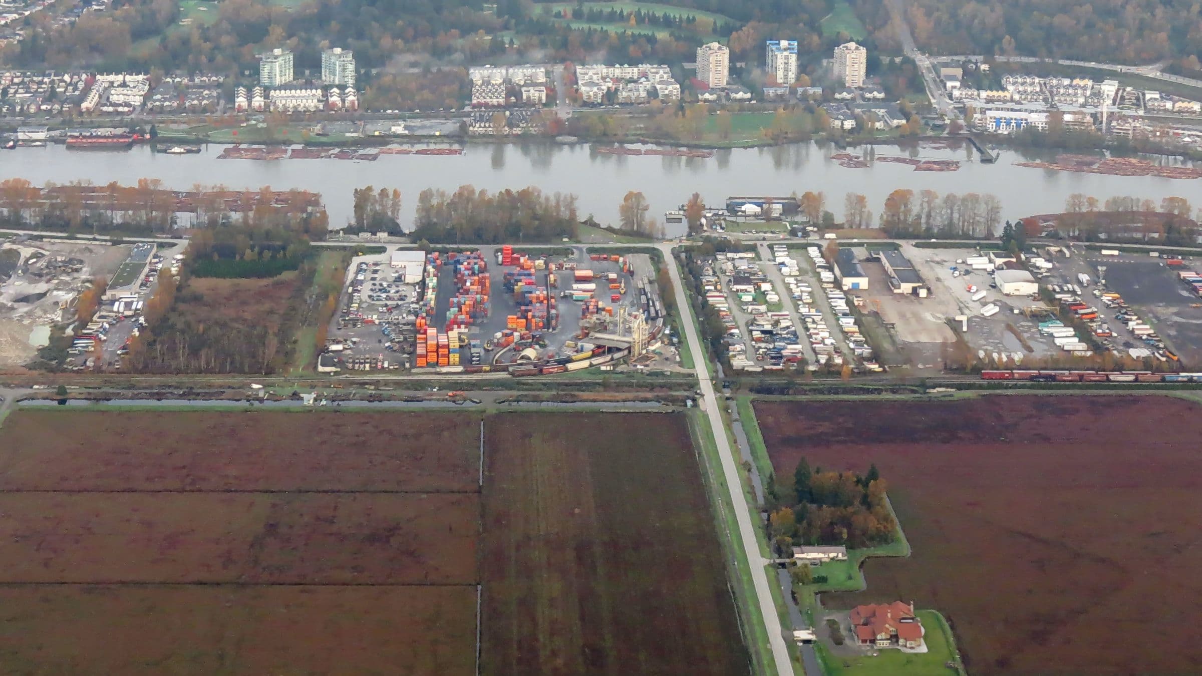 Industrial land along the Fraser River, Richmond